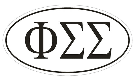 Phi Sigma Sigma Sorority EURO OVAL Bumper Sticker or Helmet Sticker D618 - Winter Park Products
