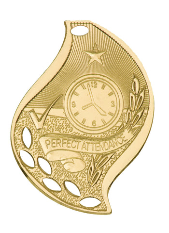 Perfect Attendance Medal Award Trophy With Free Lanyard FM213 - Winter Park Products