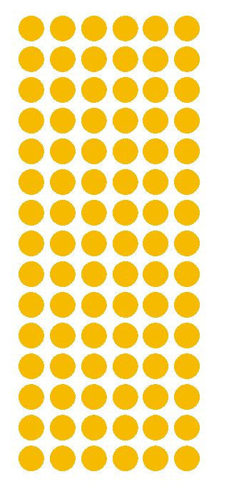1/2" GOLDEN YELLOW Round Vinyl Color Coded Inventory Label Dots Stickers - Winter Park Products
