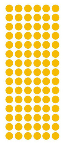 1/2" GOLDEN YELLOW Round Vinyl Color Coded Inventory Label Dots Stickers - Winter Park Products