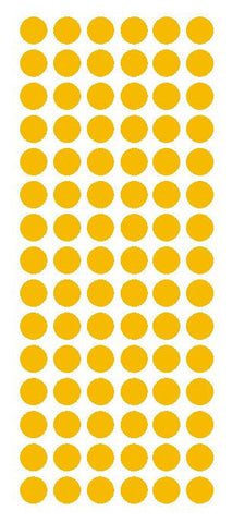 1/2" GOLDEN YELLOW Round Vinyl Color Coded Inventory Label Dots Stickers - Winter Park Products