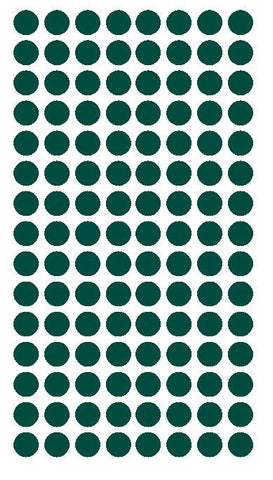 1/4" DARK GREEN Round Color Coding Inventory Label Dots Stickers - Winter Park Products