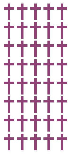 1" Plum Cross Stickers Envelope Seals Religious Church School arts Crafts - Winter Park Products