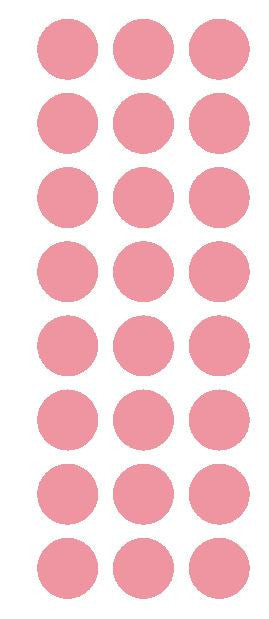 1" Pink Round Vinyl Color Code Inventory Label Dot Stickers - Winter Park Products