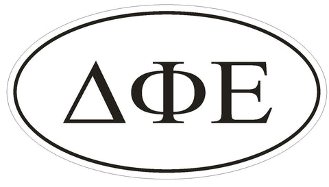Delta Phi Epsilon Sorority EURO OVAL Bumper Sticker or Helmet Sticker D581 - Winter Park Products