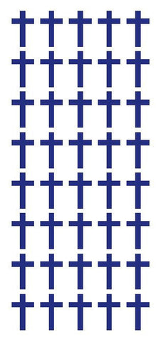 1" Dk Blue Cross Stickers Envelope Seals Religious Church School arts Crafts - Winter Park Products