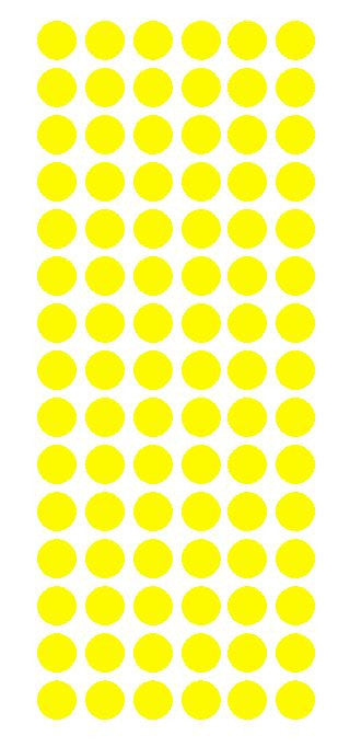 1/2" LIGHT YELLOW Round Vinyl Color Coded Inventory Label Dots Stickers - Winter Park Products