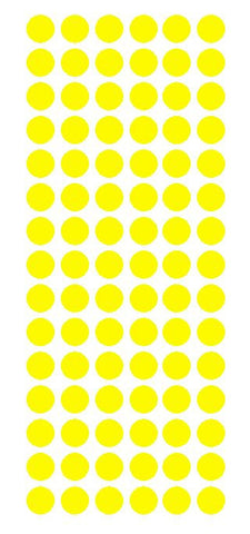 1/2" LIGHT YELLOW Round Vinyl Color Coded Inventory Label Dots Stickers - Winter Park Products
