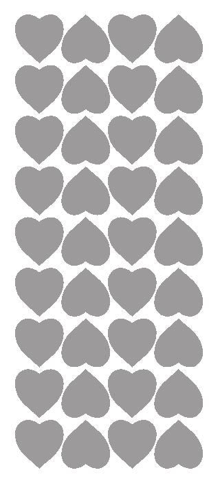 Silver 1" Heart Stickers BRIDAL SHOWER Wedding Envelope Seals School arts Crafts - Winter Park Products