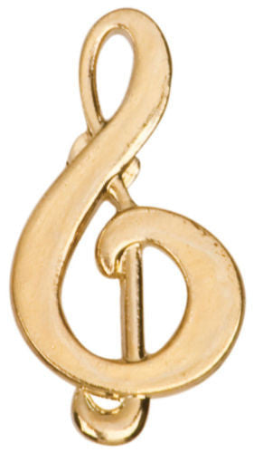 Gold Finish Metal Music Note Band Pin TIE TACK School Varsity Insignia - Winter Park Products