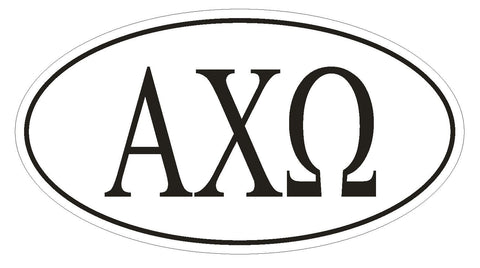 Alpha Chi Omega Sorority EURO OVAL Bumper Sticker or Helmet Sticker D587 - Winter Park Products