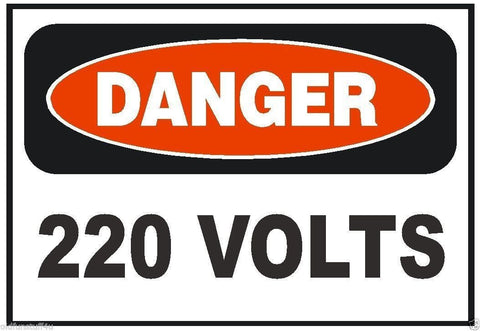 Danger 220 Volt Electrical Electrician OSHA Safety Sign Sticker D217 - Winter Park Products