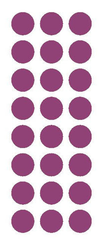 1" Plum Round Vinyl Color Code Inventory Label Dot Stickers - Winter Park Products