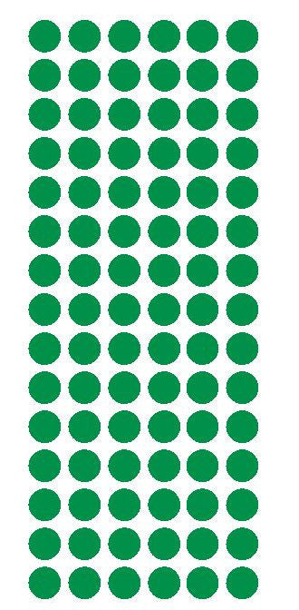 1/2" GREEN Round Vinyl Color Coded Inventory Label Dots Stickers - Winter Park Products