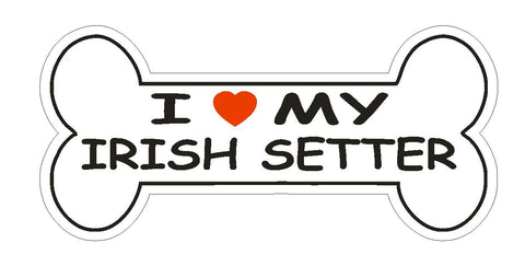 Love My Irish Setter Bumper Sticker or Helmet Sticker D2393 Dog Bone Pet Lover - Winter Park Products