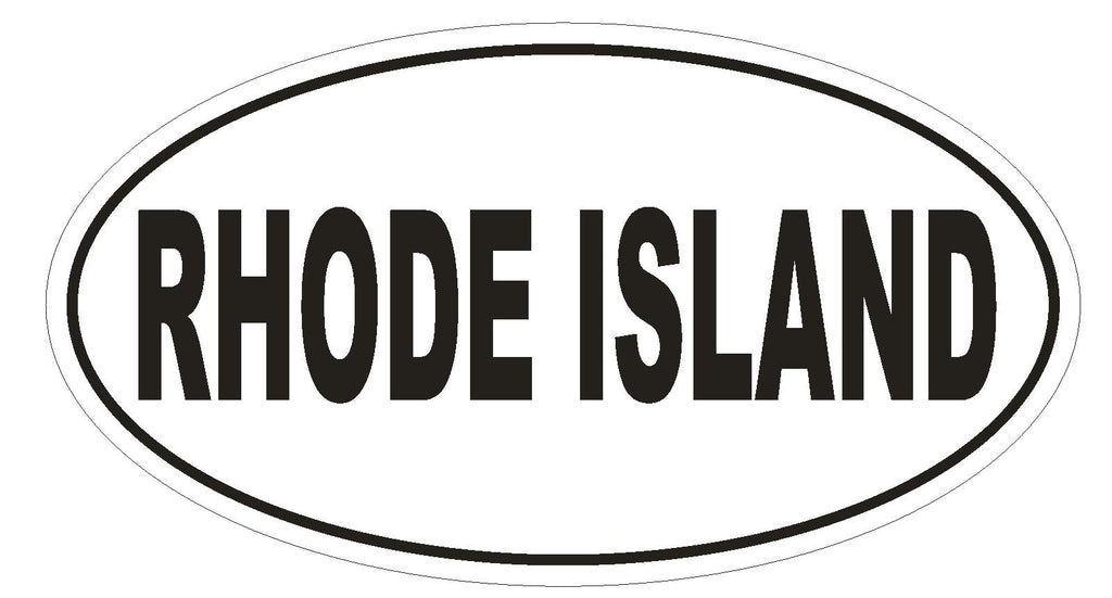 Rhode island Oval Bumper Sticker or Helmet Sticker D2367 State Euro Oval - Winter Park Products