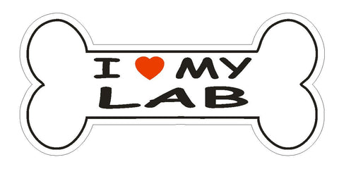 Love My Lab Bumper Sticker or Helmet Sticker D2467 Dog Bone Decal - Winter Park Products