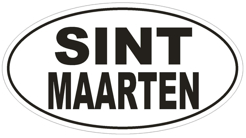 Sint Maarten Oval Bumper Sticker or Helmet Sticker D2239 Euro Oval Code - Winter Park Products