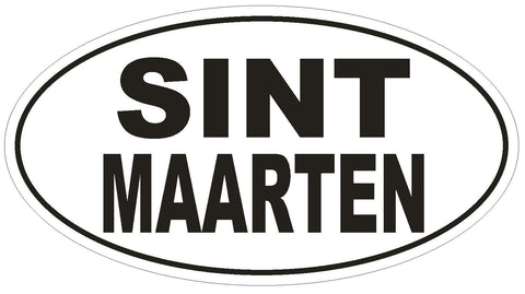 Sint Maarten Oval Bumper Sticker or Helmet Sticker D2239 Euro Oval Code - Winter Park Products