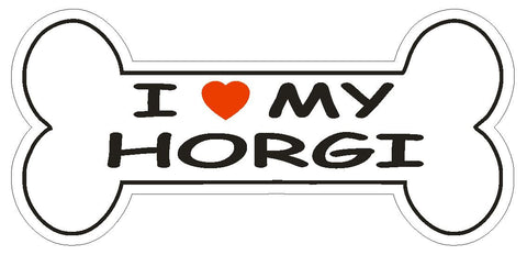 Love My Horgi Bumper Sticker or Helmet Sticker D2457 Dog Bone Decal - Winter Park Products
