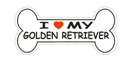 Love My Golden Retriever Bumper Sticker or Helmet Sticker D2374 Dog Bone - Winter Park Products