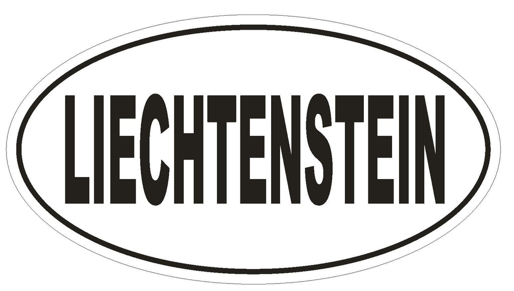 Liechtenstein Oval Bumper Sticker or Helmet Sticker D2193 Euro Oval Country Code - Winter Park Products