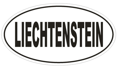 Liechtenstein Oval Bumper Sticker or Helmet Sticker D2193 Euro Oval Country Code - Winter Park Products