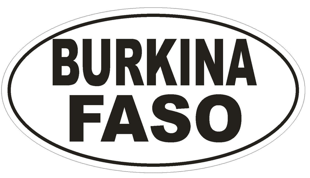 Burkina Faso Oval Bumper Sticker or Helmet Sticker D2241 Euro Oval Country Code - Winter Park Products