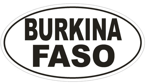 Burkina Faso Oval Bumper Sticker or Helmet Sticker D2241 Euro Oval Country Code - Winter Park Products