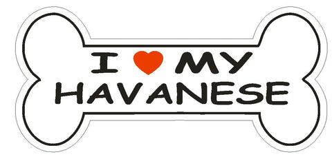 Love My Havanese Bumper Sticker or Helmet Sticker D2456 Dog Bone Decal - Winter Park Products