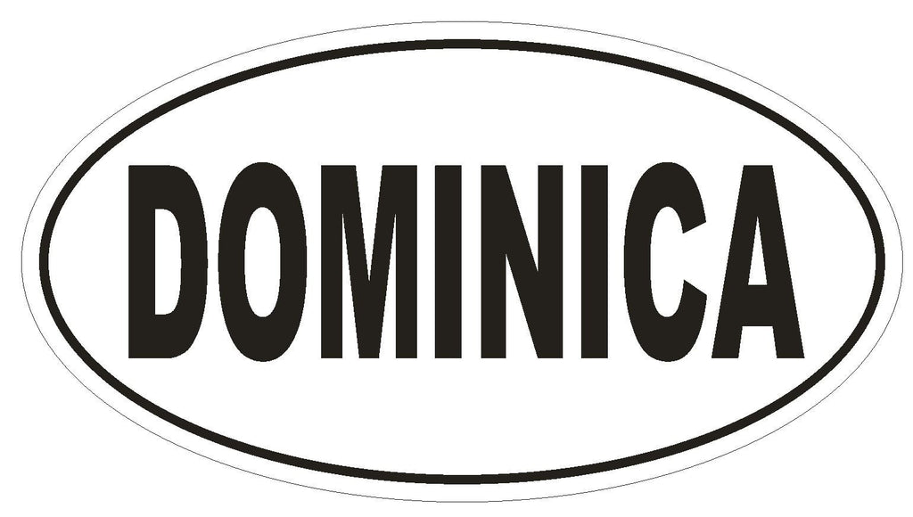 Dominica Oval Bumper Sticker or Helmet Sticker D2285 Euro Oval Country Code - Winter Park Products