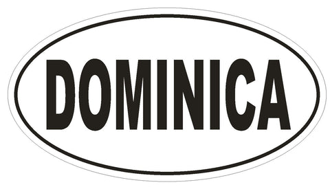 Dominica Oval Bumper Sticker or Helmet Sticker D2285 Euro Oval Country Code - Winter Park Products