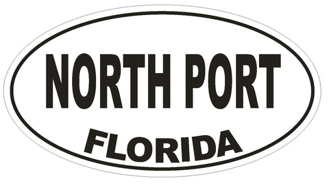 North Port Florida Oval Bumper Sticker or Helmet Sticker D2604 Euro Oval Decal - Winter Park Products