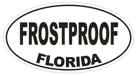 Frostproof Florida Oval Bumper Sticker or Helmet Sticker D2632 Euro Oval Decal - Winter Park Products