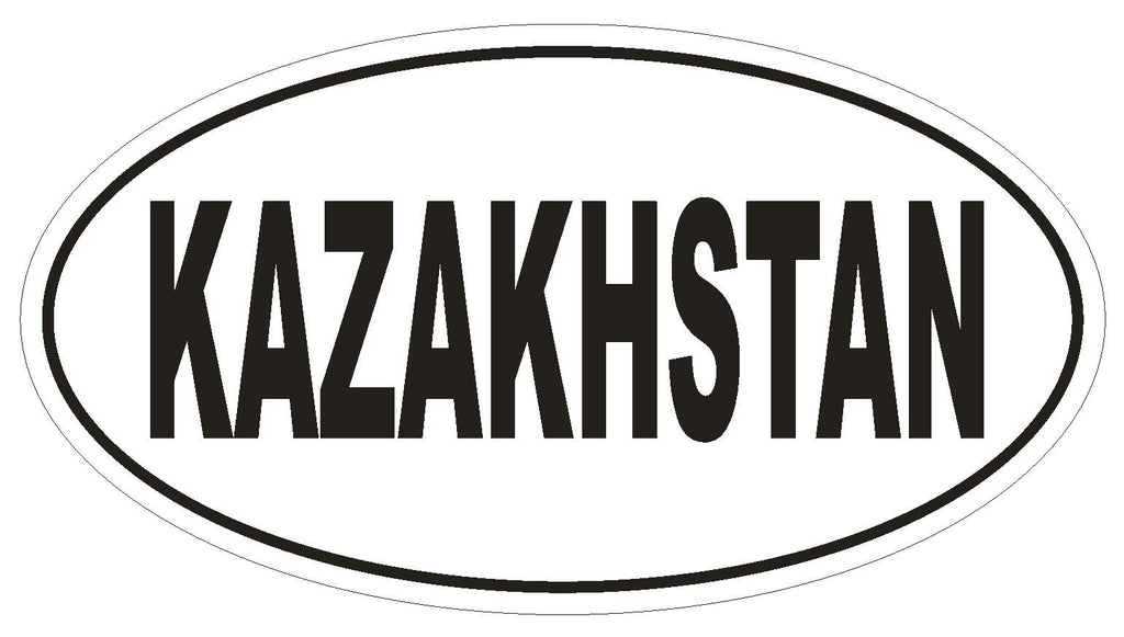 Kazakhstan Oval Bumper Sticker or Helmet Sticker D2183 Euro Oval Country Code - Winter Park Products