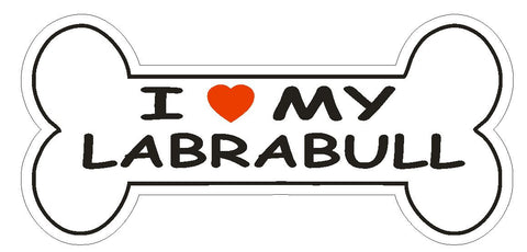 Love My Labrabull Bumper Sticker or Helmet Sticker D2470 Dog Bone Decal - Winter Park Products