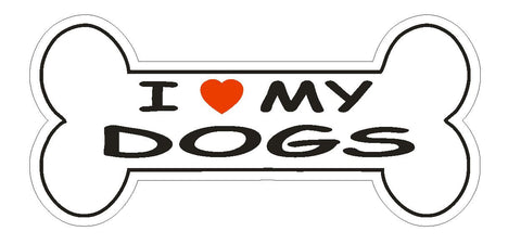 Love My Dogs Bumper Sticker or Helmet Sticker D2391 Dog Bone Pet Lover - Winter Park Products