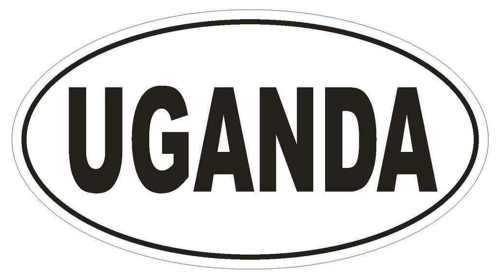 Uganda Oval Bumper Sticker or Helmet Sticker D2277 Euro Oval Country Code - Winter Park Products