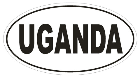 Uganda Oval Bumper Sticker or Helmet Sticker D2277 Euro Oval Country Code - Winter Park Products