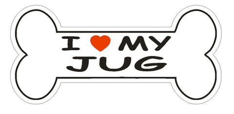 Love My Jug Bumper Sticker or Helmet Sticker D2462 Dog Bone Decal - Winter Park Products