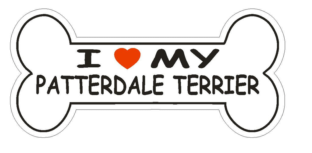 Love My Patterdale Terrier Bumper Sticker or Helmet Sticker D2501 Dog Bone Decal - Winter Park Products
