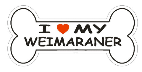 Love My Weimaraner Bumper Sticker or Helmet Sticker D2413 Dog Bone - Winter Park Products