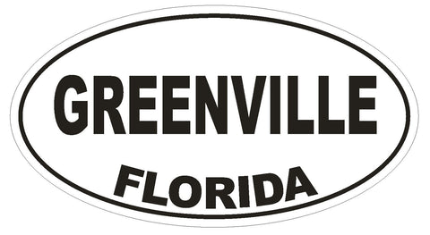 Greenville Florida Oval Bumper Sticker or Helmet Sticker D2662 Euro Decal - Winter Park Products