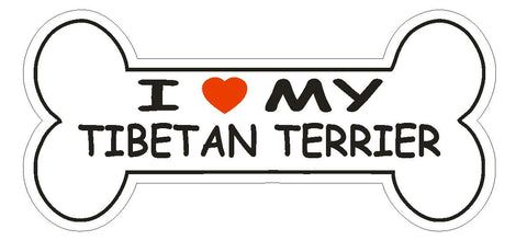 Love My Tibetan Terrier Bumper Sticker or Helmet Sticker D2550 Dog Bone Decal - Winter Park Products