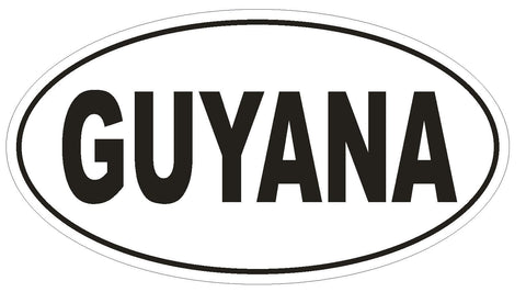 Guyana Oval Bumper Sticker or Helmet Sticker D2299 Euro Oval Country Code - Winter Park Products