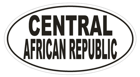 Central Africa Republic Oval Bumper Sticker or Helmet Sticker D2224 Country Code - Winter Park Products