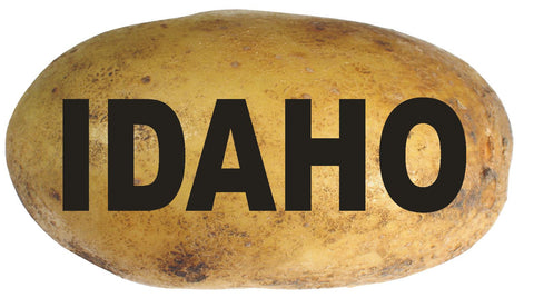 Idaho Oval Bumper Sticker or Helmet Sticker D2328 State Euro Oval Potato - Winter Park Products