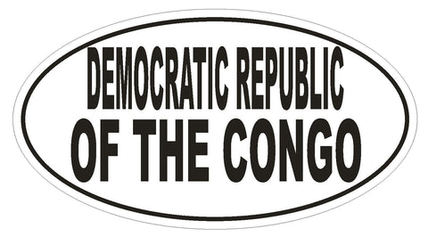 Democratic Republic of the Congo Oval Bumper Sticker or Helmet Sticker D2225 - Winter Park Products