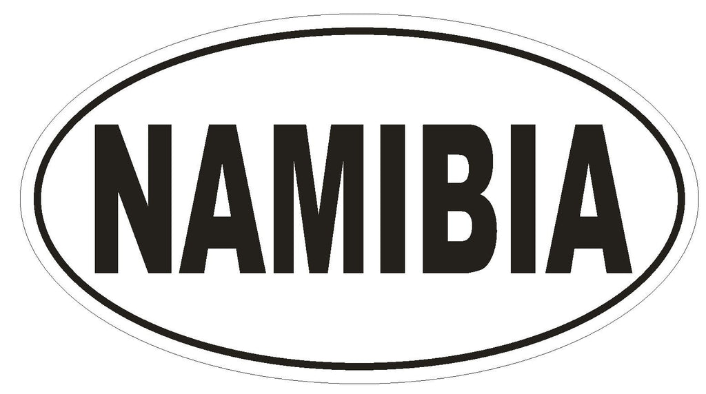 Namibia Oval Bumper Sticker or Helmet Sticker D2305 Euro Oval Country Code - Winter Park Products