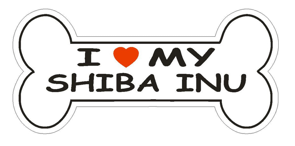 Love My Shiba Inu Bumper Sticker or Helmet Sticker D2540 Dog Bone Decal - Winter Park Products